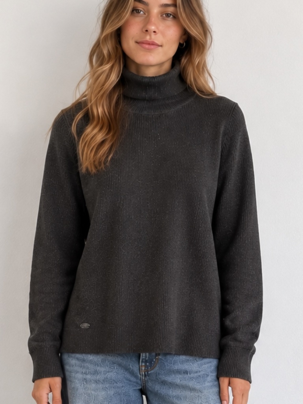 Lauren Ralph Lauren Charcoal Gray Turtleneck Knit Sweater XL